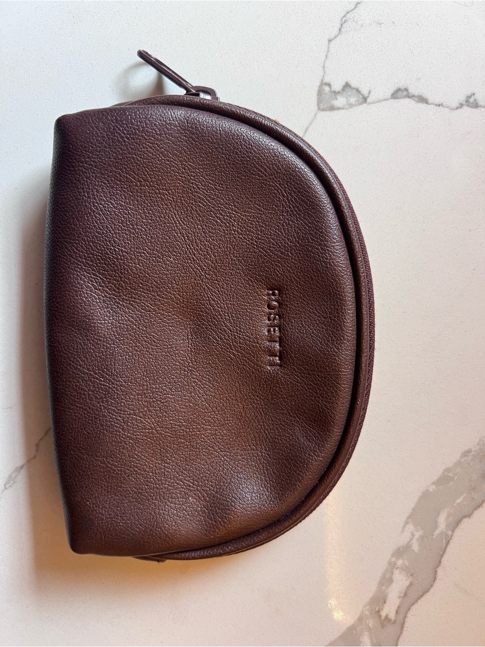 Rosetti Brown Pebble Faux Leather Half-Moon Coin Purse